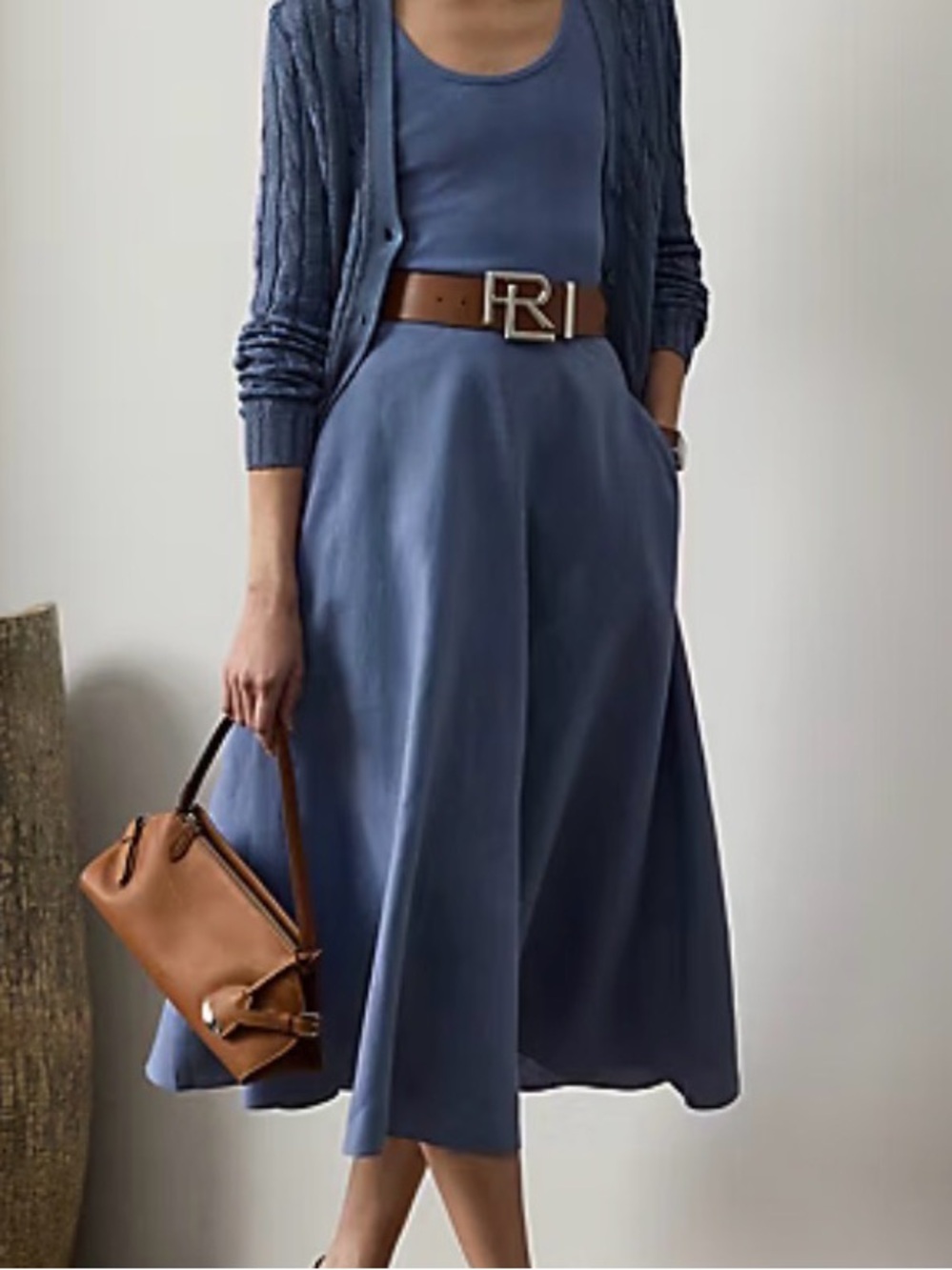 Ralph Lauren Erica Linen Midi Skirt
